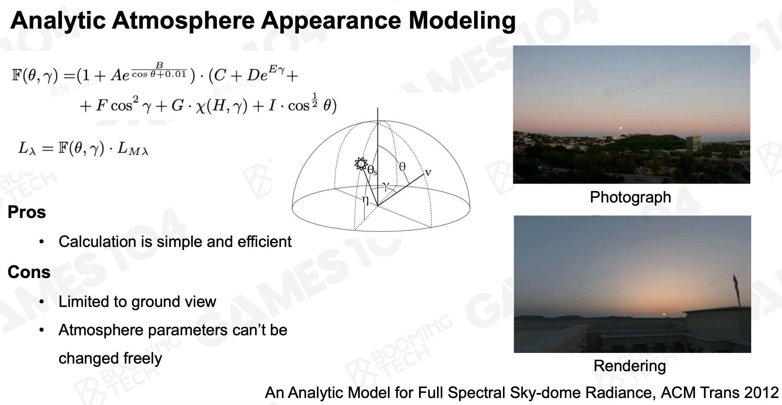 Analytic Atmosphere Appearance Modeling