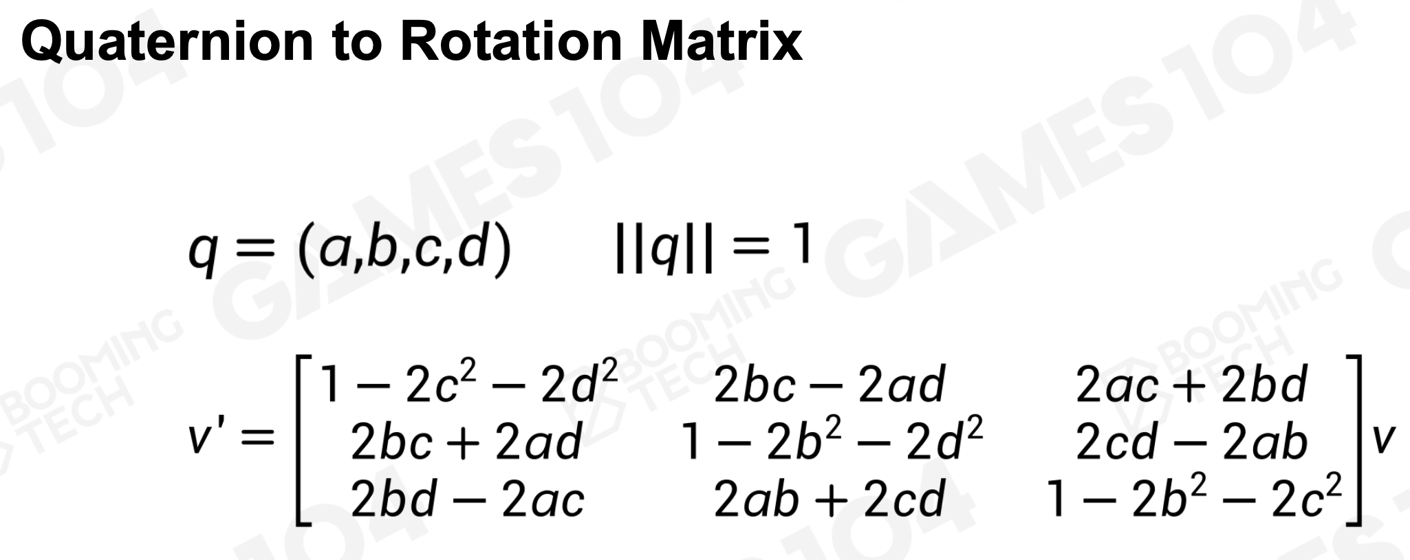 Quaternion to Rotation Matrix